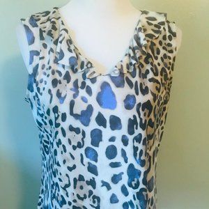 PRESTON & YORK ANIMAL PRINT SLEEVELESS TOP - L